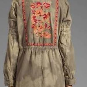 Free People Featival Embroidered Anorak Jacket